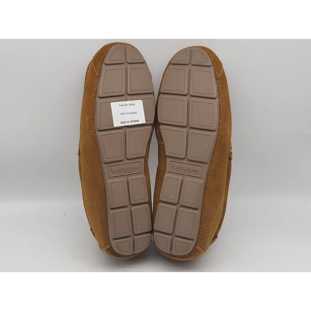 Koolaburra By UGG Tipton Mens‎ 9 Chestnut Suede Moc Slippers Lined 1105893